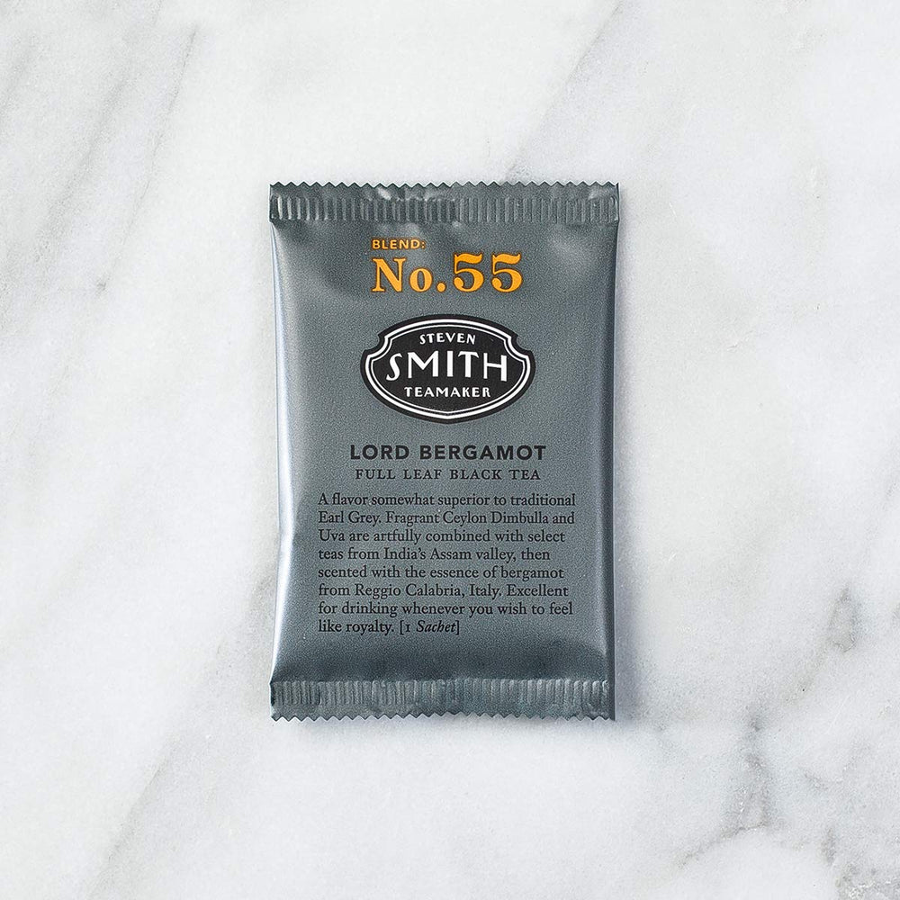Steven Smith Teamaker ingredients label detailing origin and blend transparency benefit