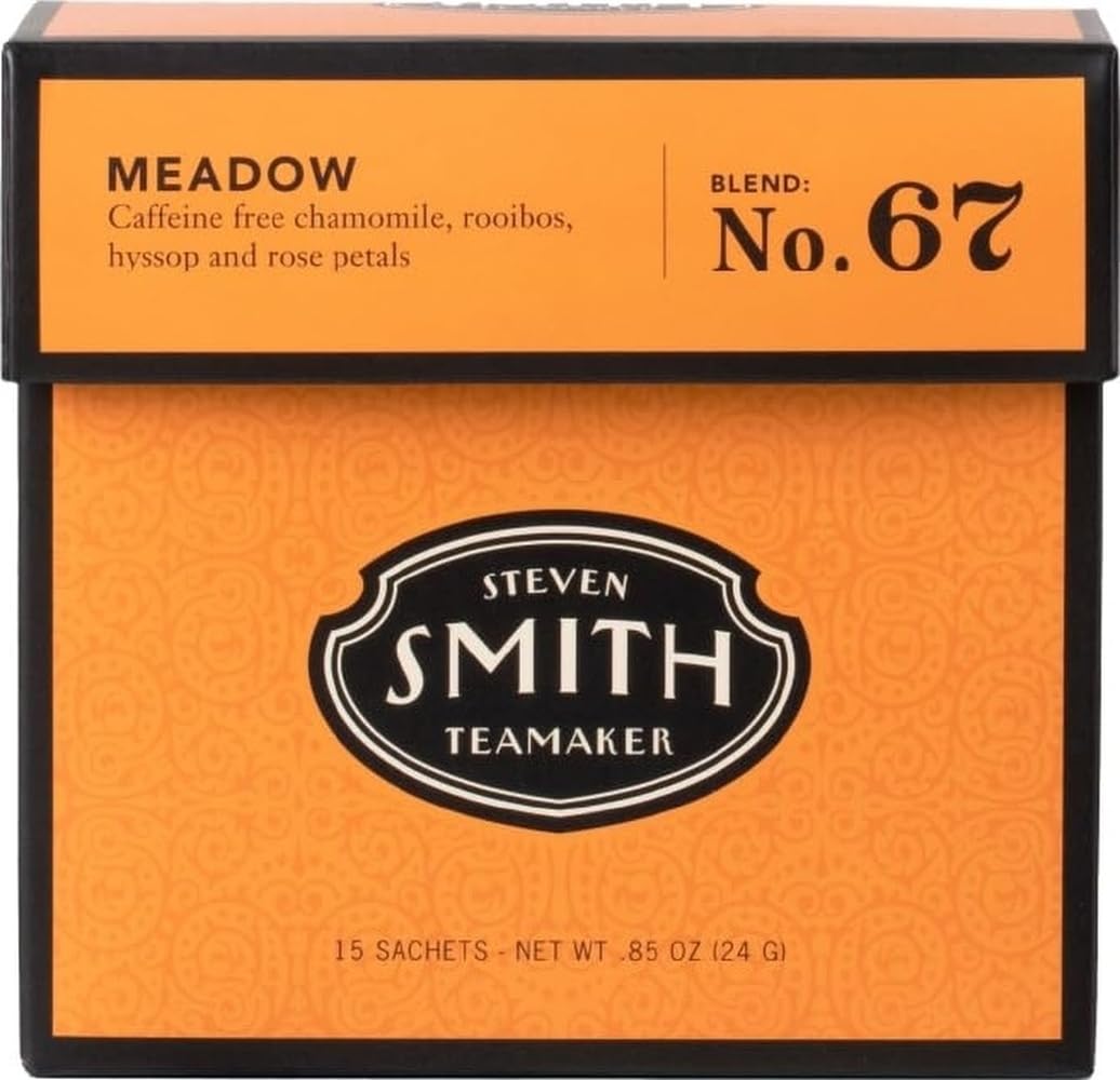 STEVEN SMITH TEAMAKER front packaging showing Meadow Chamomile sachets and benefits