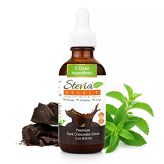 Stevia Select front bottle showing label and 2 oz size for clear identification and convenience
