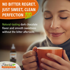 Stevia Select drops blending into coffee delivering chocolate flavor without sugar