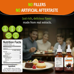 Stevia Select dropper close-up highlighting precise dosing and convenience