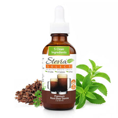 Stevia Select front label showing root beer flavor and zero calorie benefit