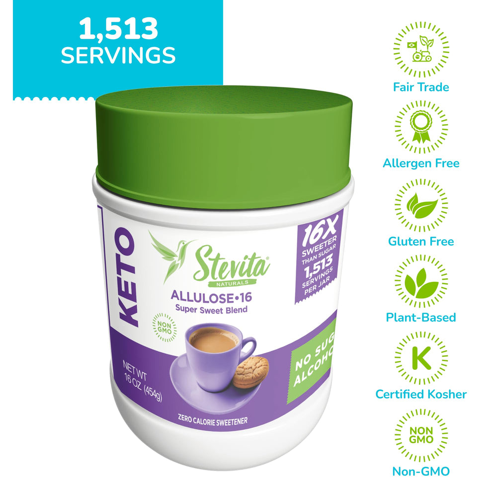 Stevita on breakfast table showing keto-friendly sweetening of yogurt