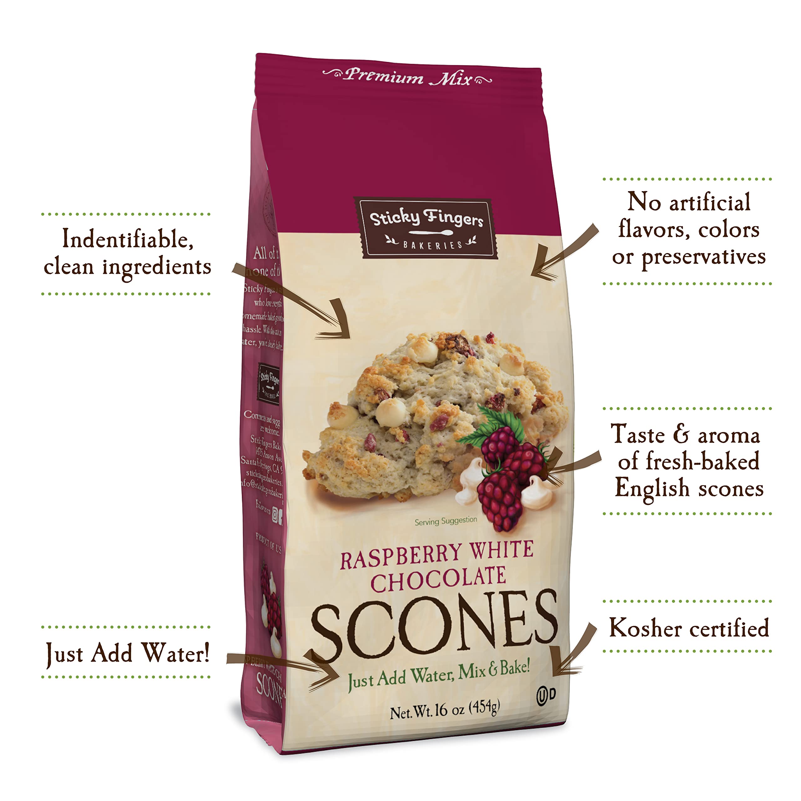 Sticky Fingers close-up of scone crumb highlighting tender texture and flaky benefit