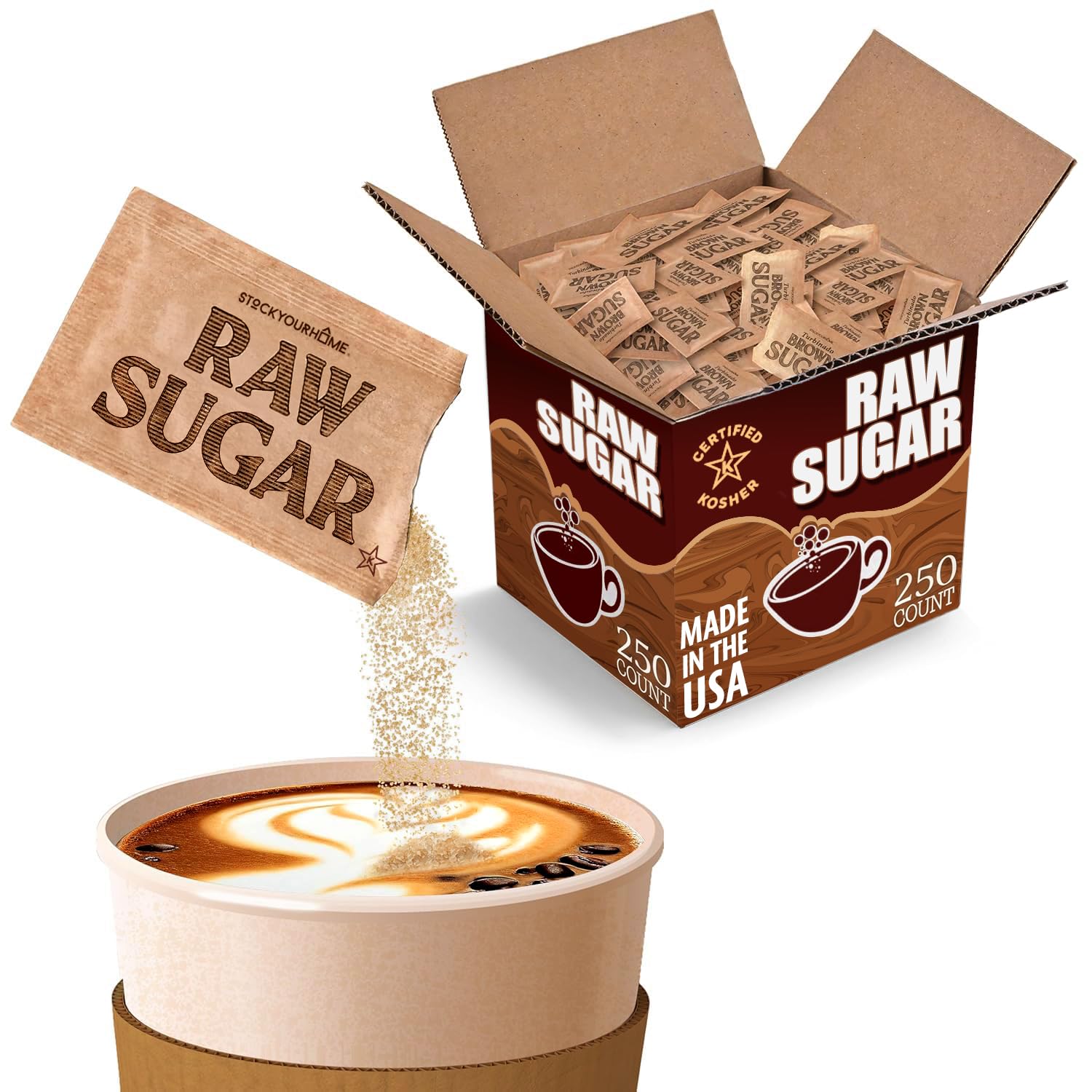 Stock Your Home front box showing 250 count for convenient restocking