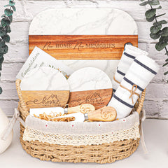 StoFurry front view of assembled gift basket, ready-to-give and stylish