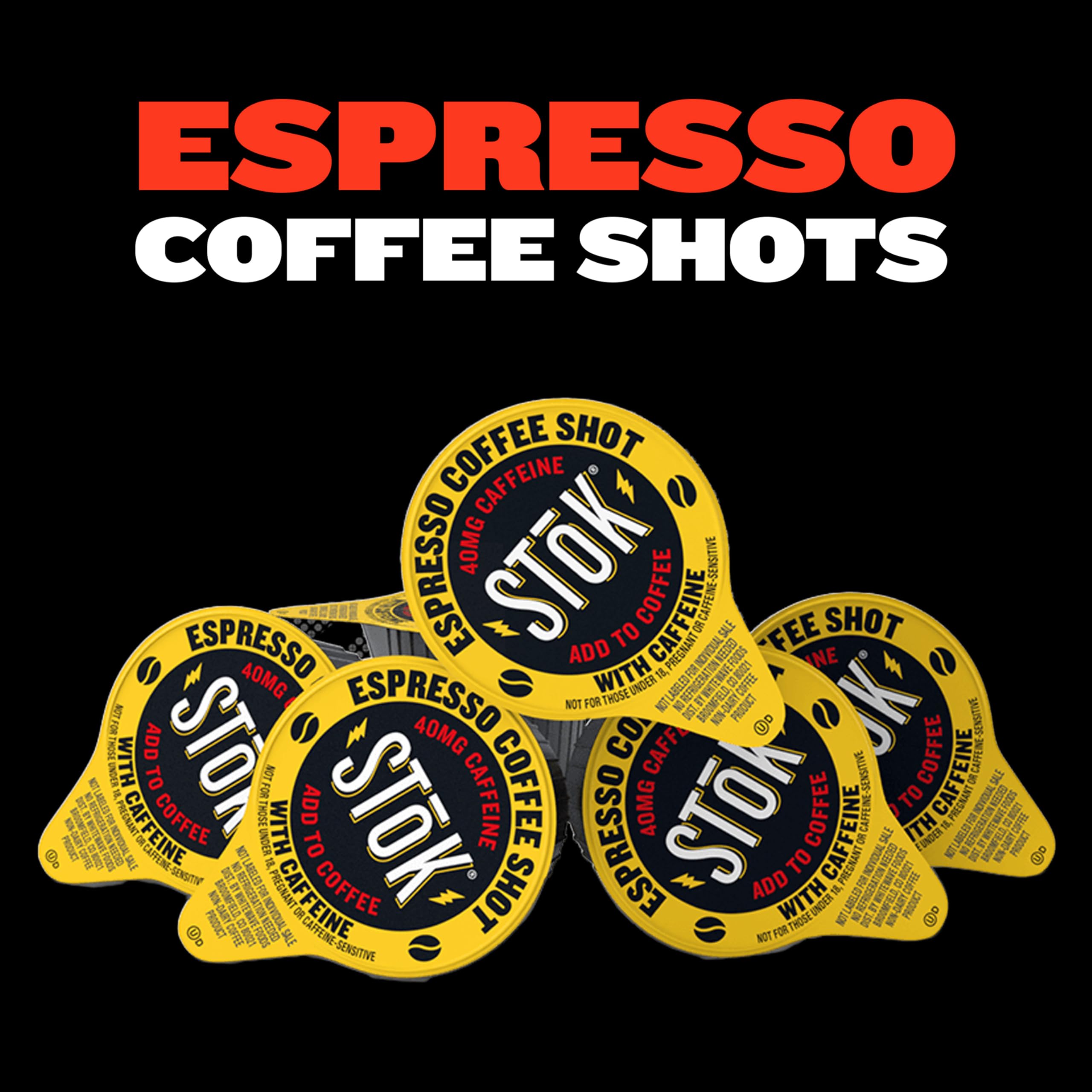 SToK closeup of a single 13mL espresso pod highlighting peel top and pour spout benefit