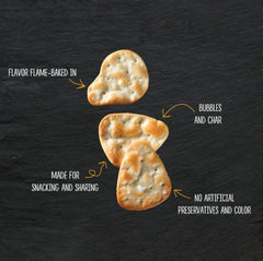 Stonefire crisps arranged with hummus showing dipping and serving benefit
