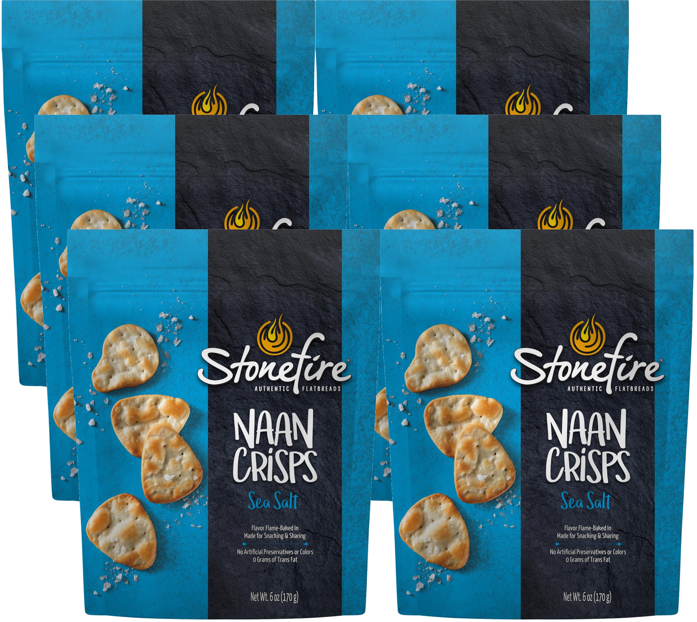 Stonefire front packaging showing bag design and sea salt flavor benefit