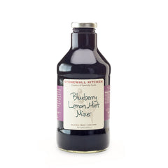 Stonewall Kitchen mixer front label showing blueberry lemon mint and serving suggestion benefit