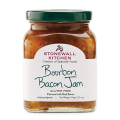 Stonewall Kitchen jar front view showing bourbon bacon jam and premium packaging benefit