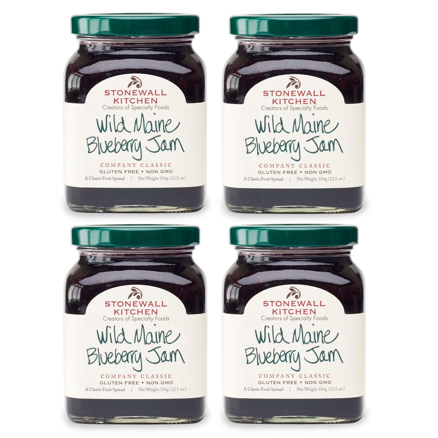Stonewall Kitchen front packaging showing four jars and brand advantage