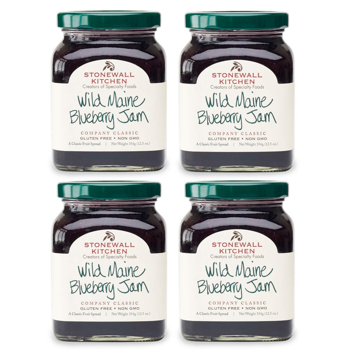 Stonewall Kitchen front packaging showing four jars and brand advantage