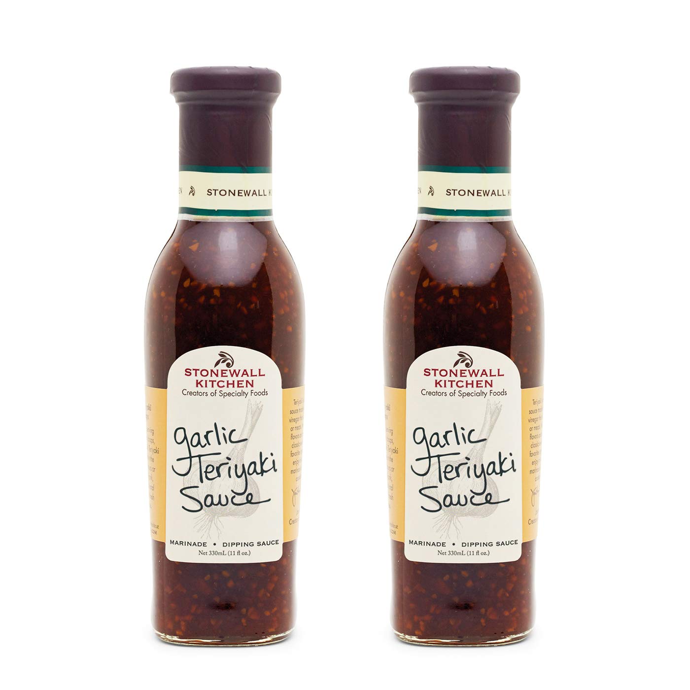 Stonewall Kitchen front packaging showing two 11-ounce bottles and label benefit