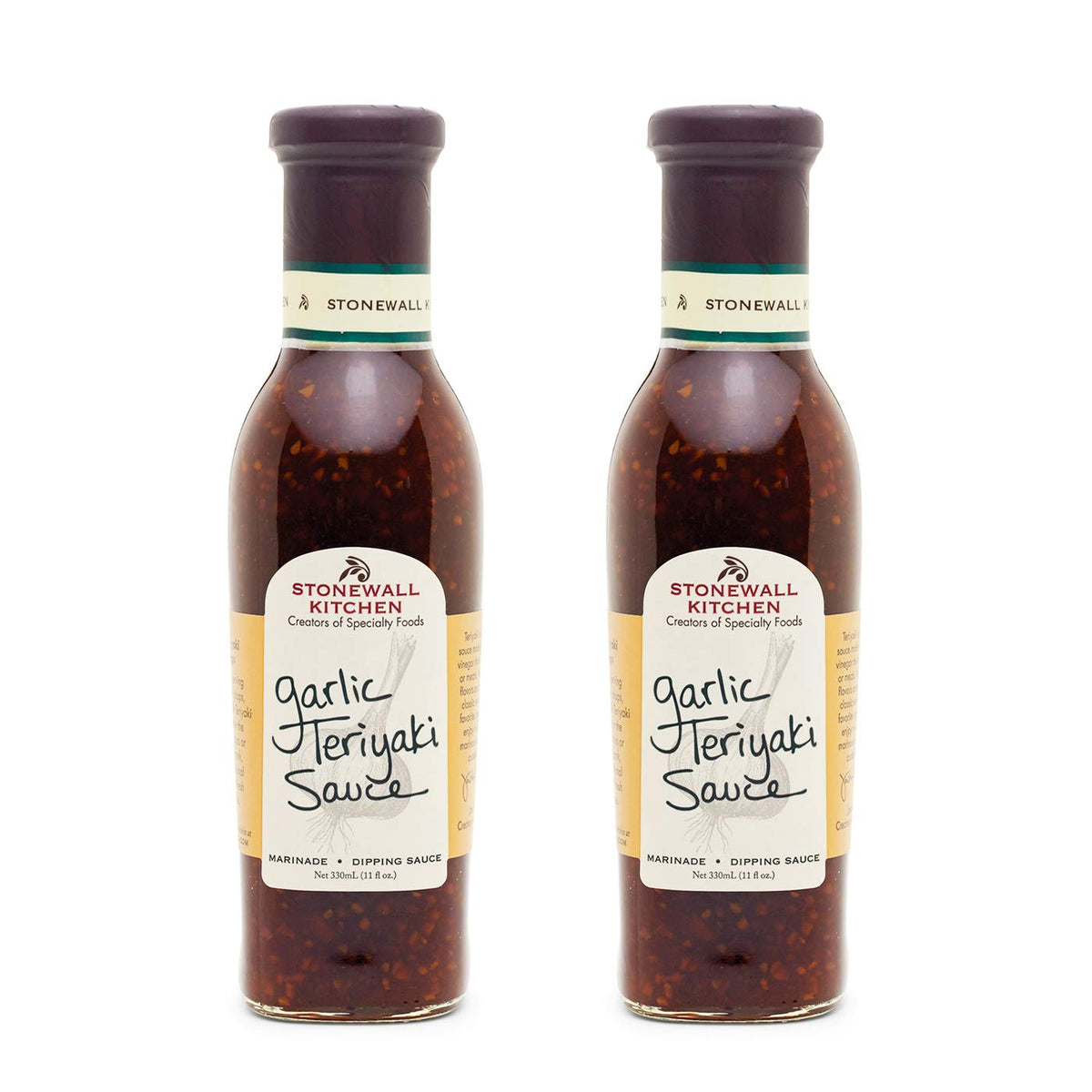Stonewall Kitchen front packaging showing two 11-ounce bottles and label benefit