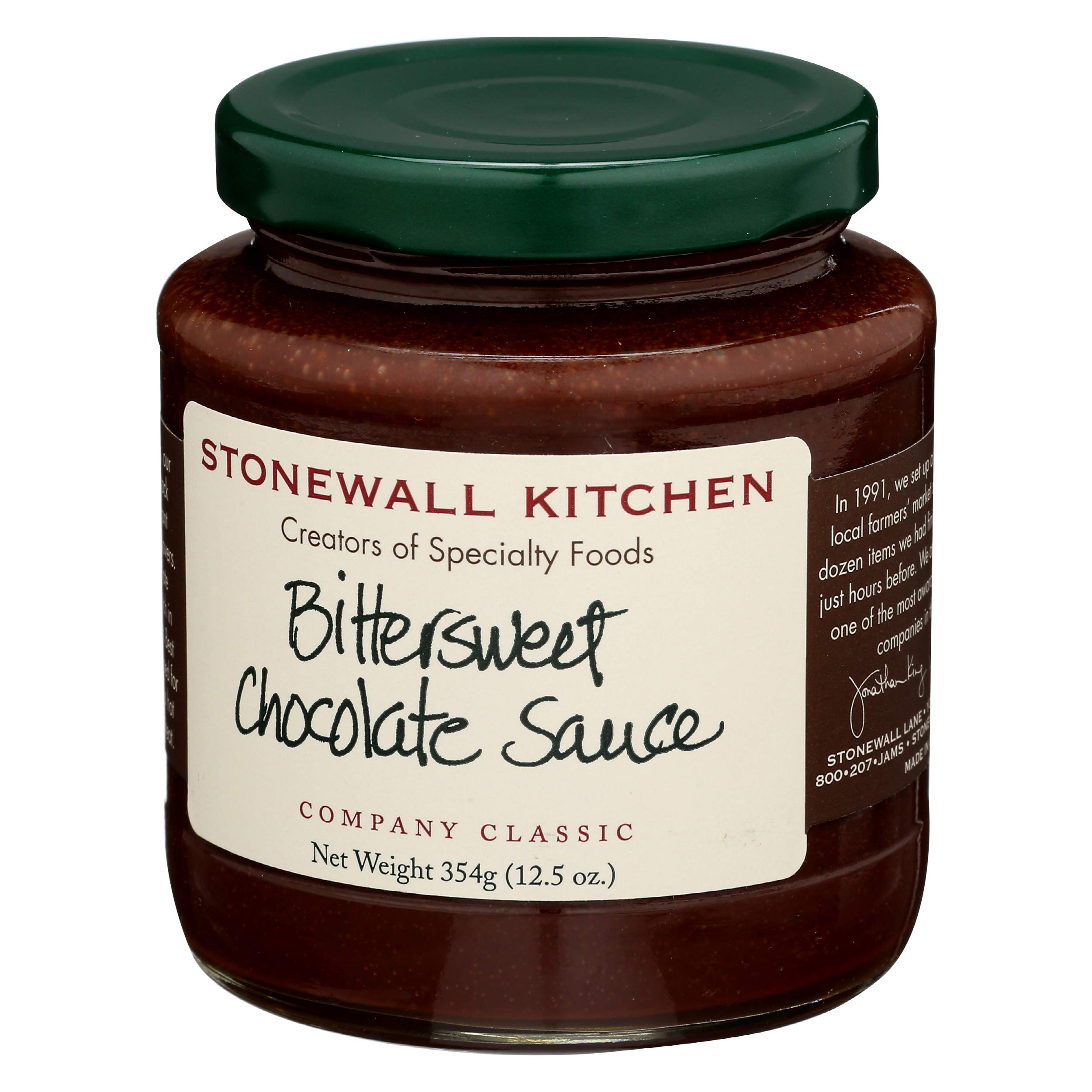 Stonewall Kitchen open jar revealing contents and easy-pour spoon benefit