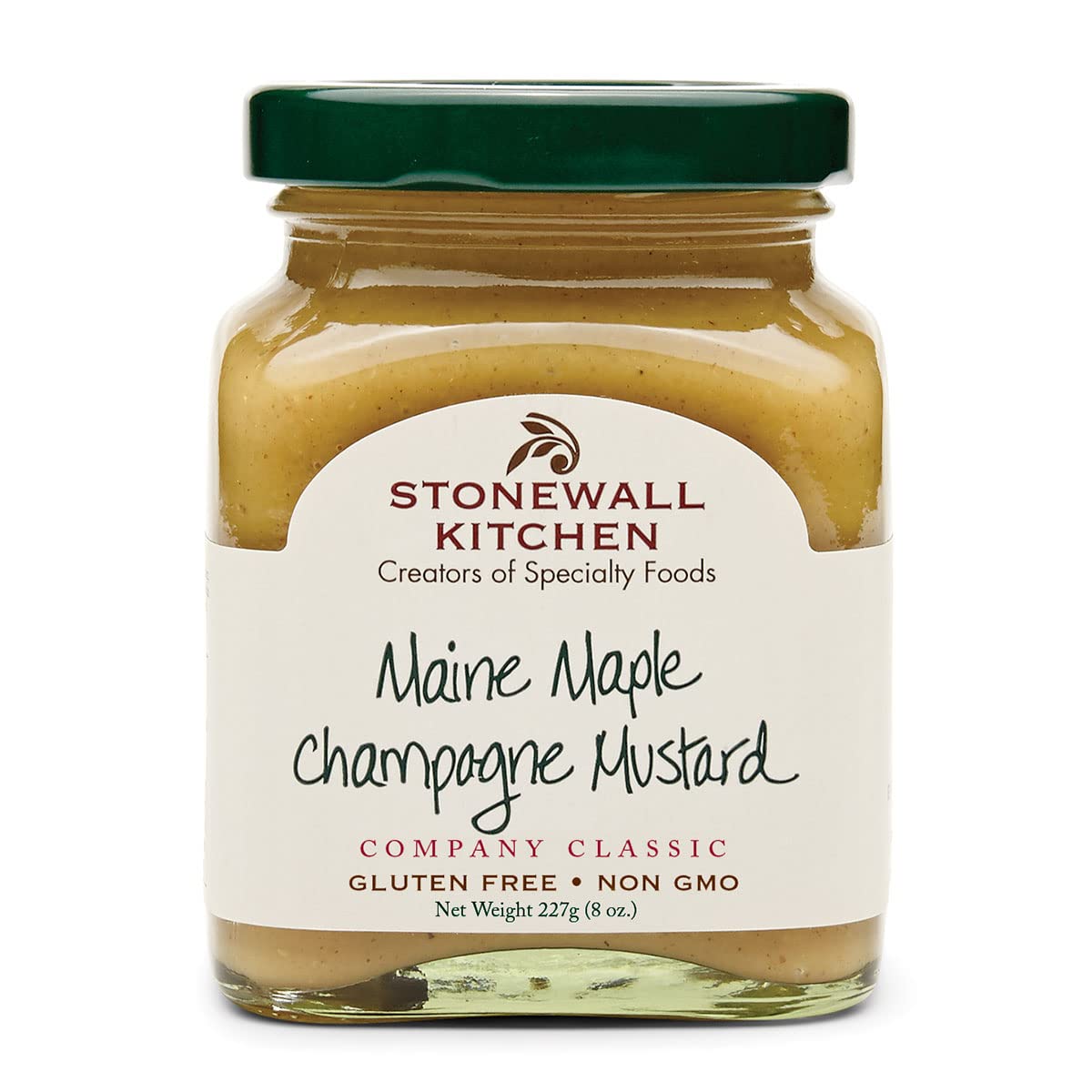 Stonewall Kitchen jar front view showing gourmet maple champagne mustard for versatile cooking