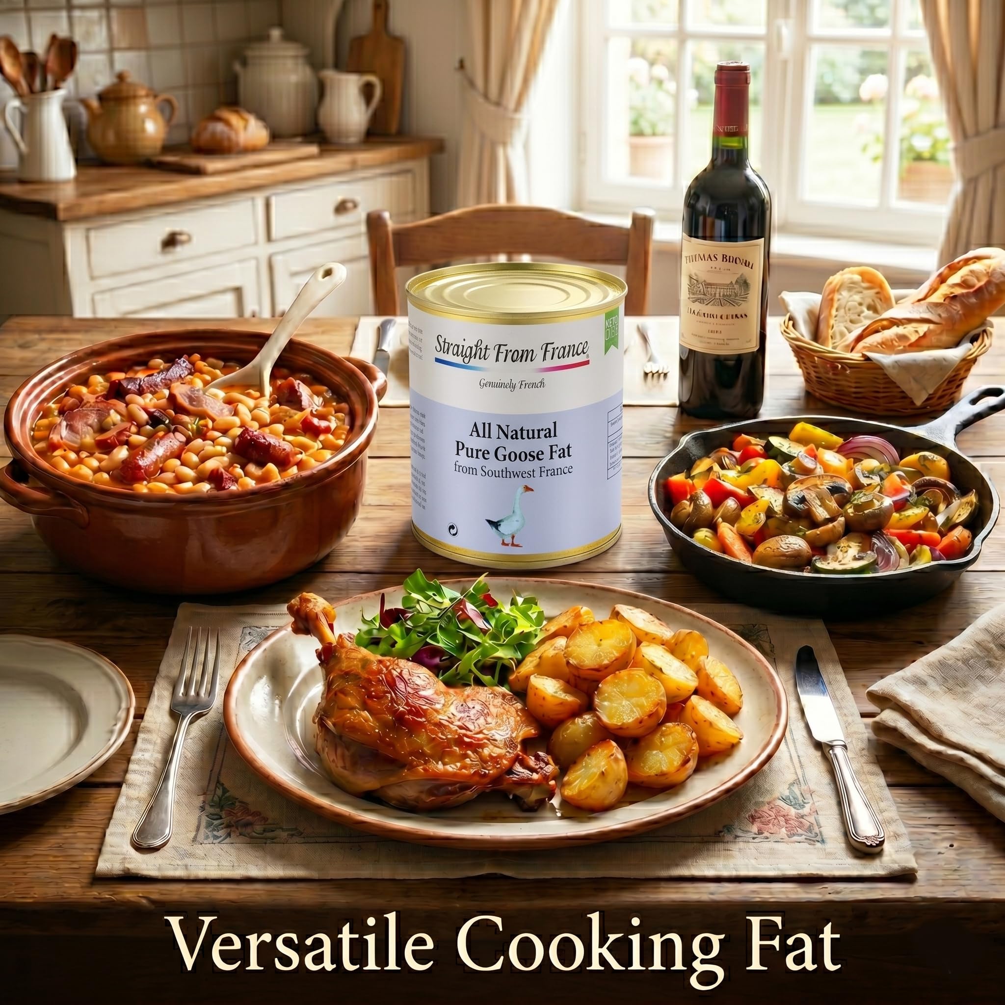 Straight from France roasted potatoes crisped in goose fat showing superior browning