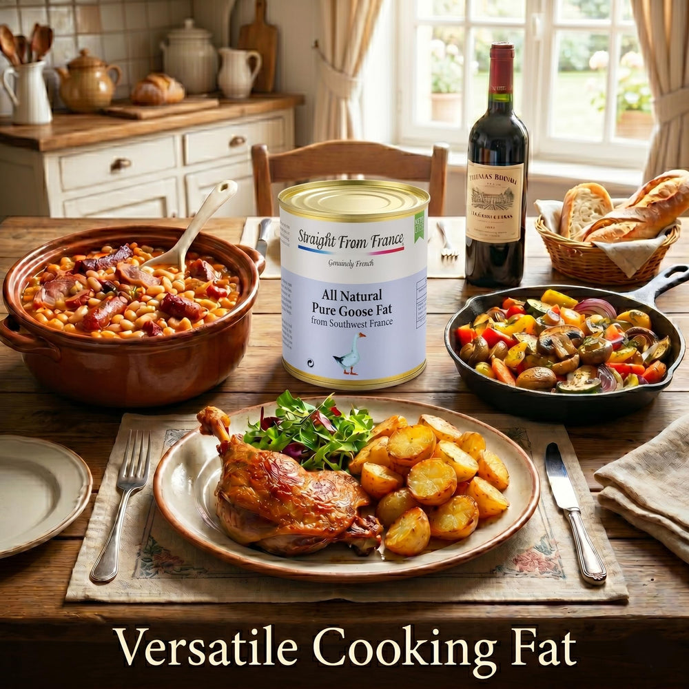 Straight from France roasted potatoes crisped in goose fat showing superior browning