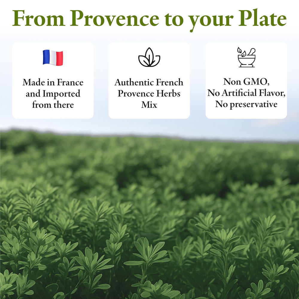 Straight from France ingredient bunches and label highlighting natural ingredients benefit