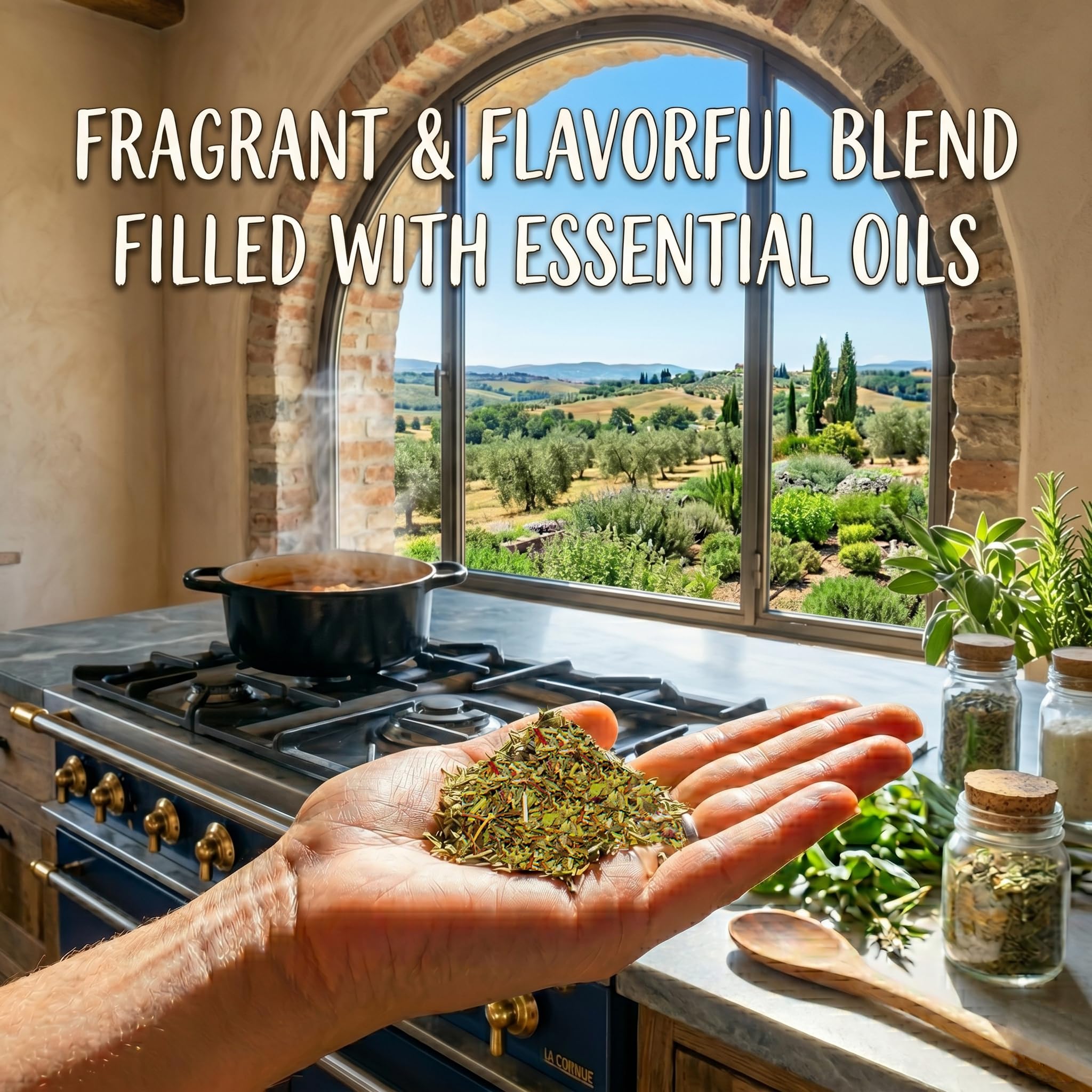 Straight from France sprinkled on roasted vegetables adding Mediterranean flavor benefit