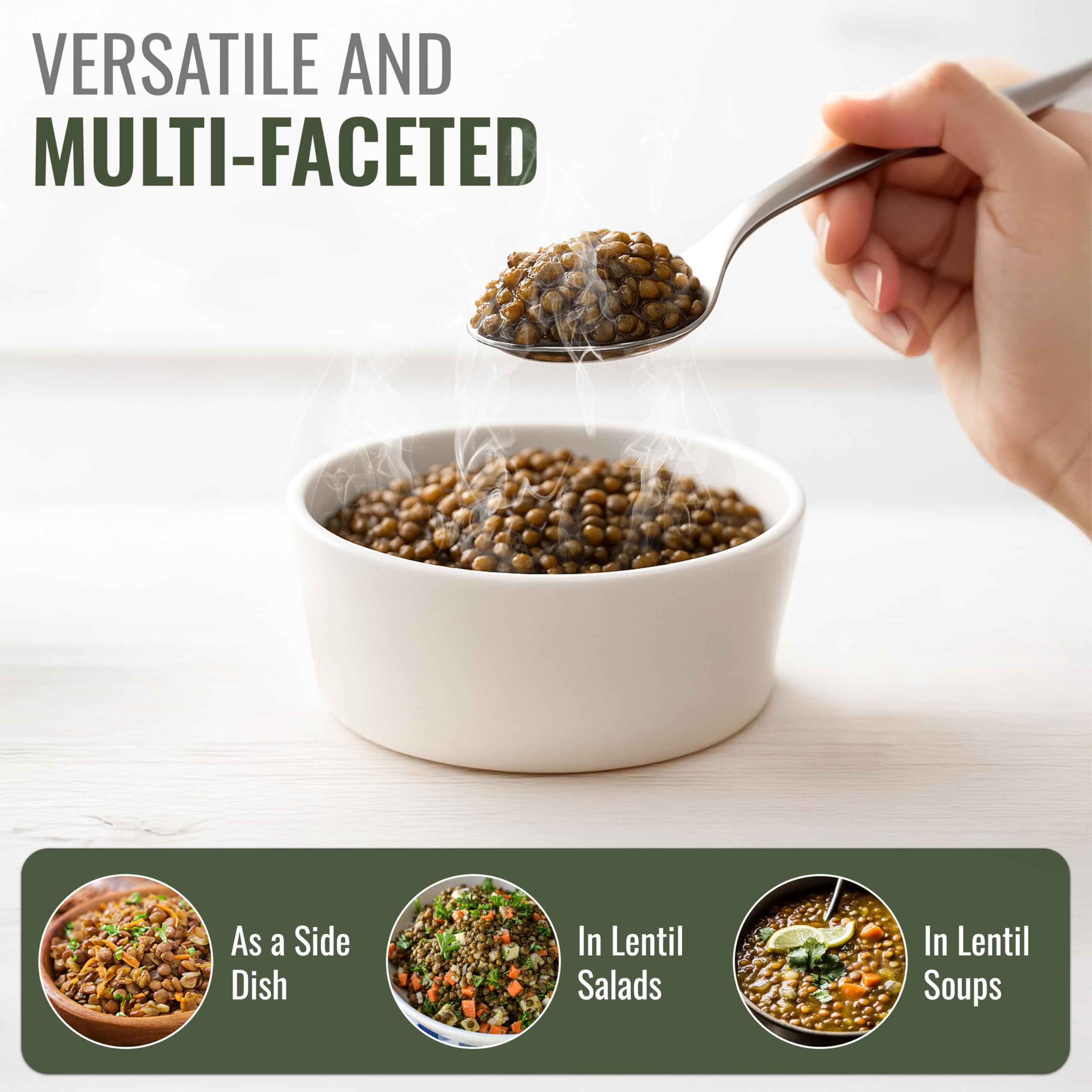 Straight from France measuring cup with dry lentils for accurate portioning
