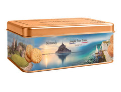 Straight from France Normandy tin front showing collectible design and gift appeal