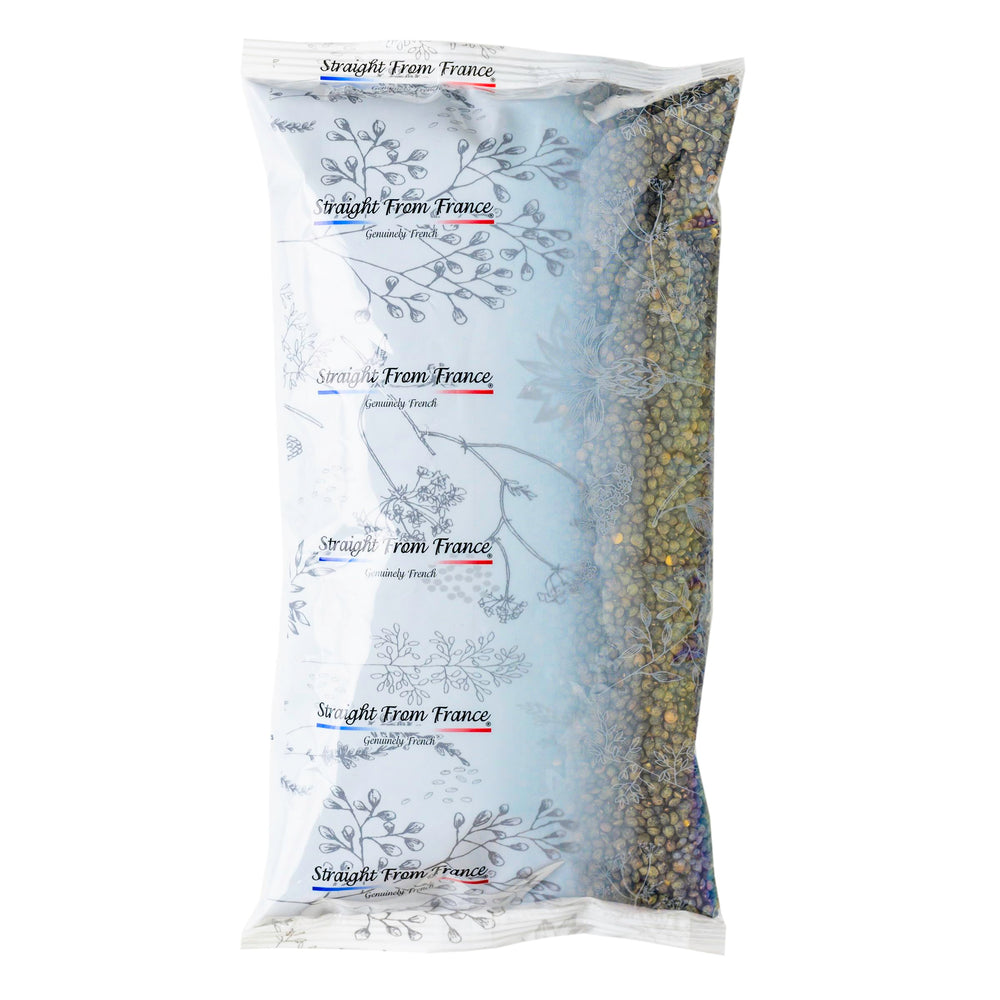 Straight from France package front showing lentils and clean labeling benefits