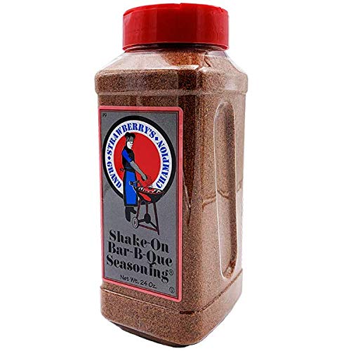 Strawberry's Grand Champion bottle front label showing seasoning for bold grilled flavor