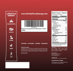 Strike Force liquid packet close-up highlighting quick-mix convenience