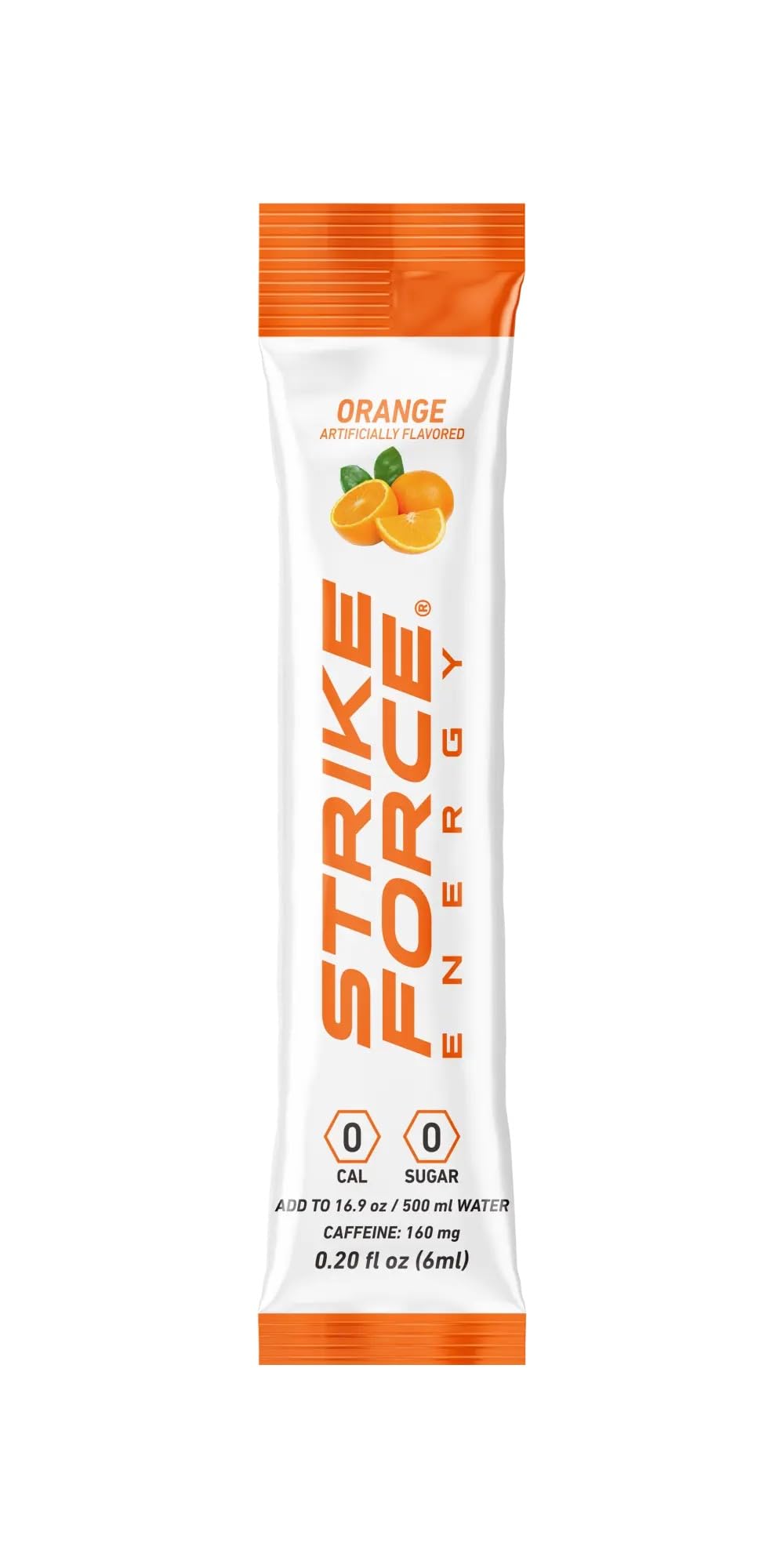Strike Force mixed orange drink in bottle demonstrating smooth dissolve benefit