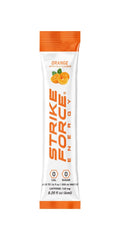 Strike Force mixed orange drink in bottle demonstrating smooth dissolve benefit