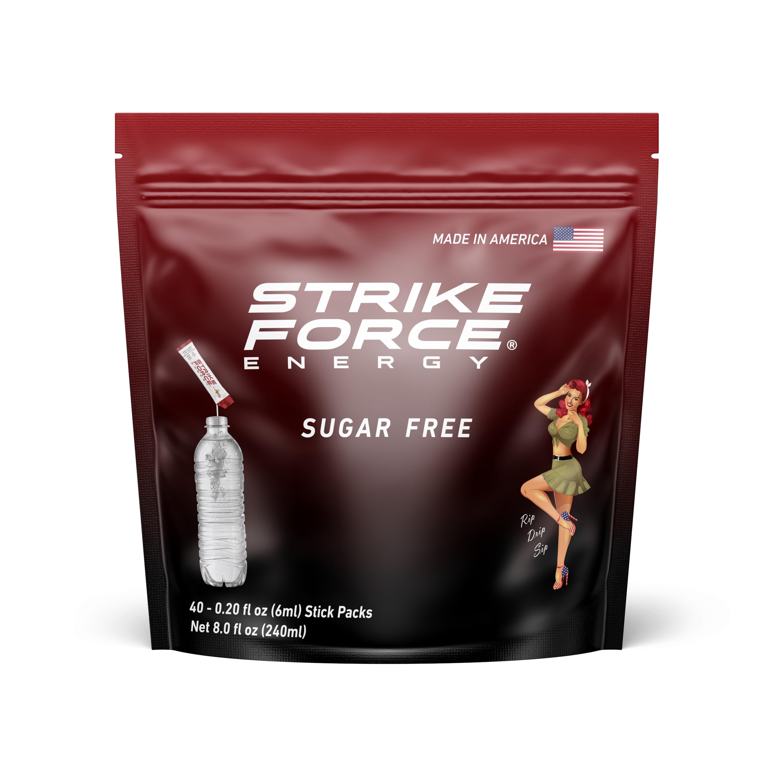 Strike Force front-facing packet showing original flavor and easy-tear design for portability