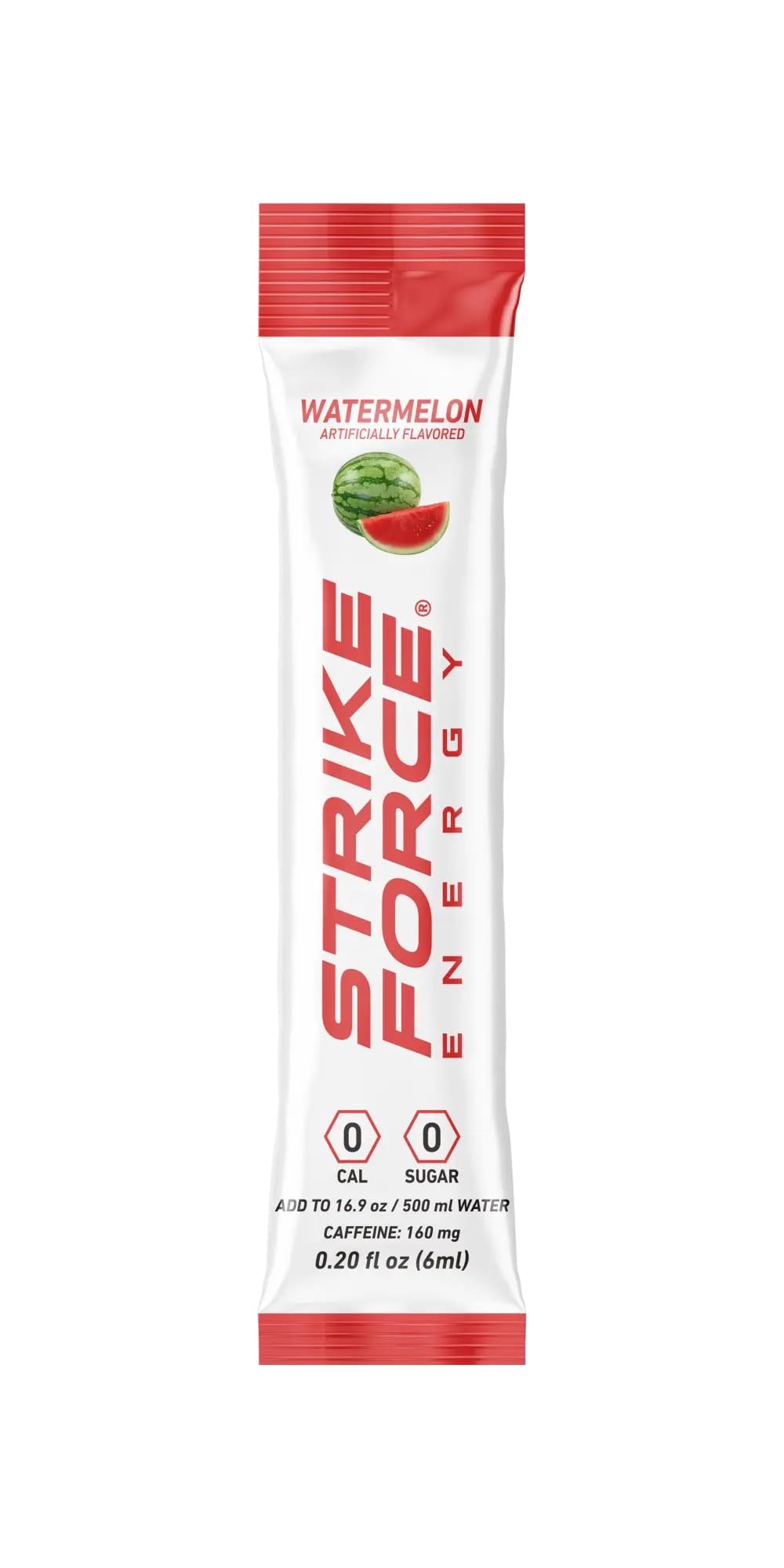 Strike Force pouring packet into 16.9 oz bottle for easy on-the-go mixing