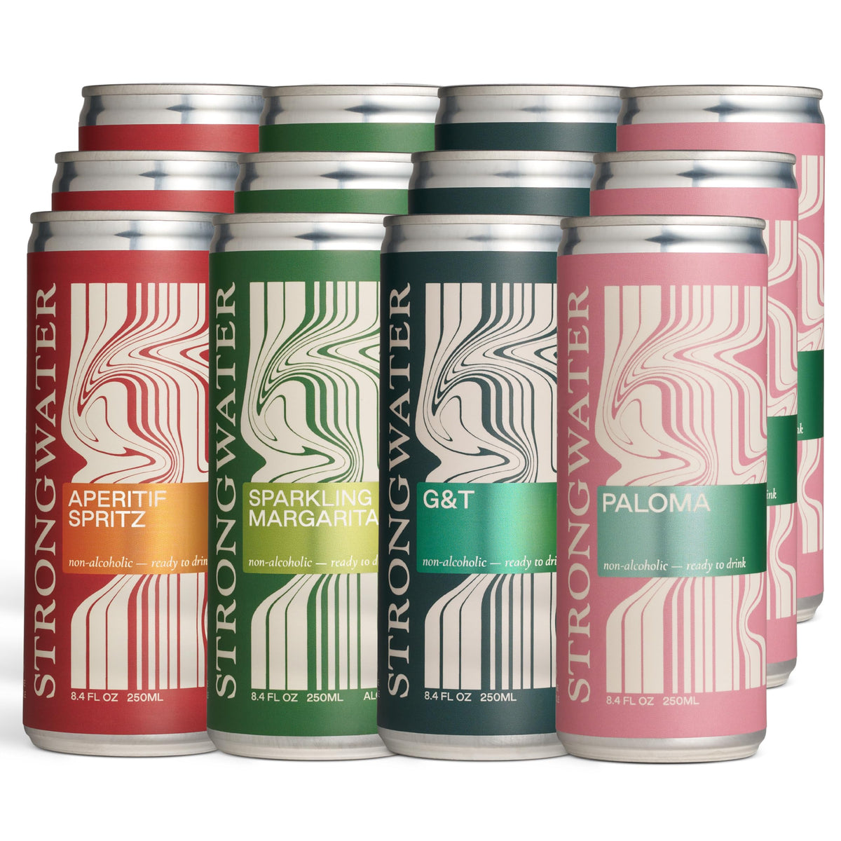 Strongwater front packshot 12pk showing variety and convenience