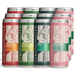 Strongwater front packshot 12pk showing variety and convenience