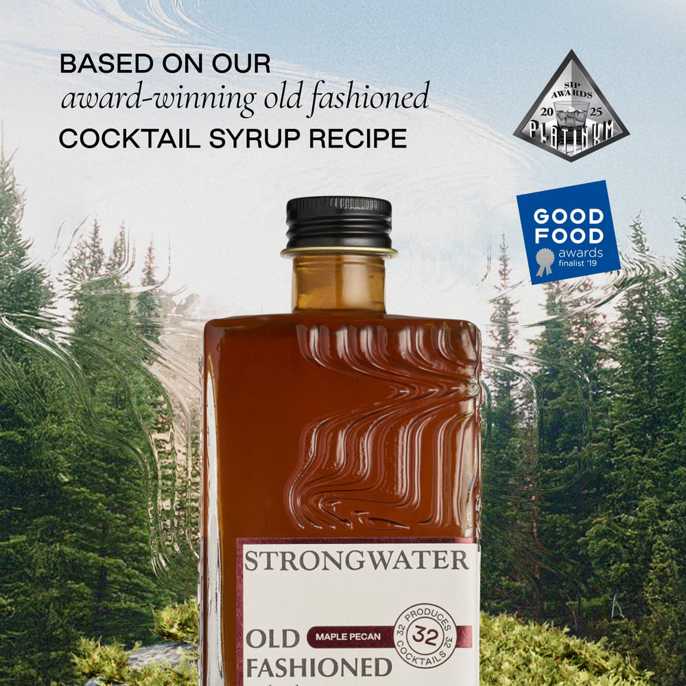 Strongwater bottle in gift-box on bar cart ideal for gifting and entertaining