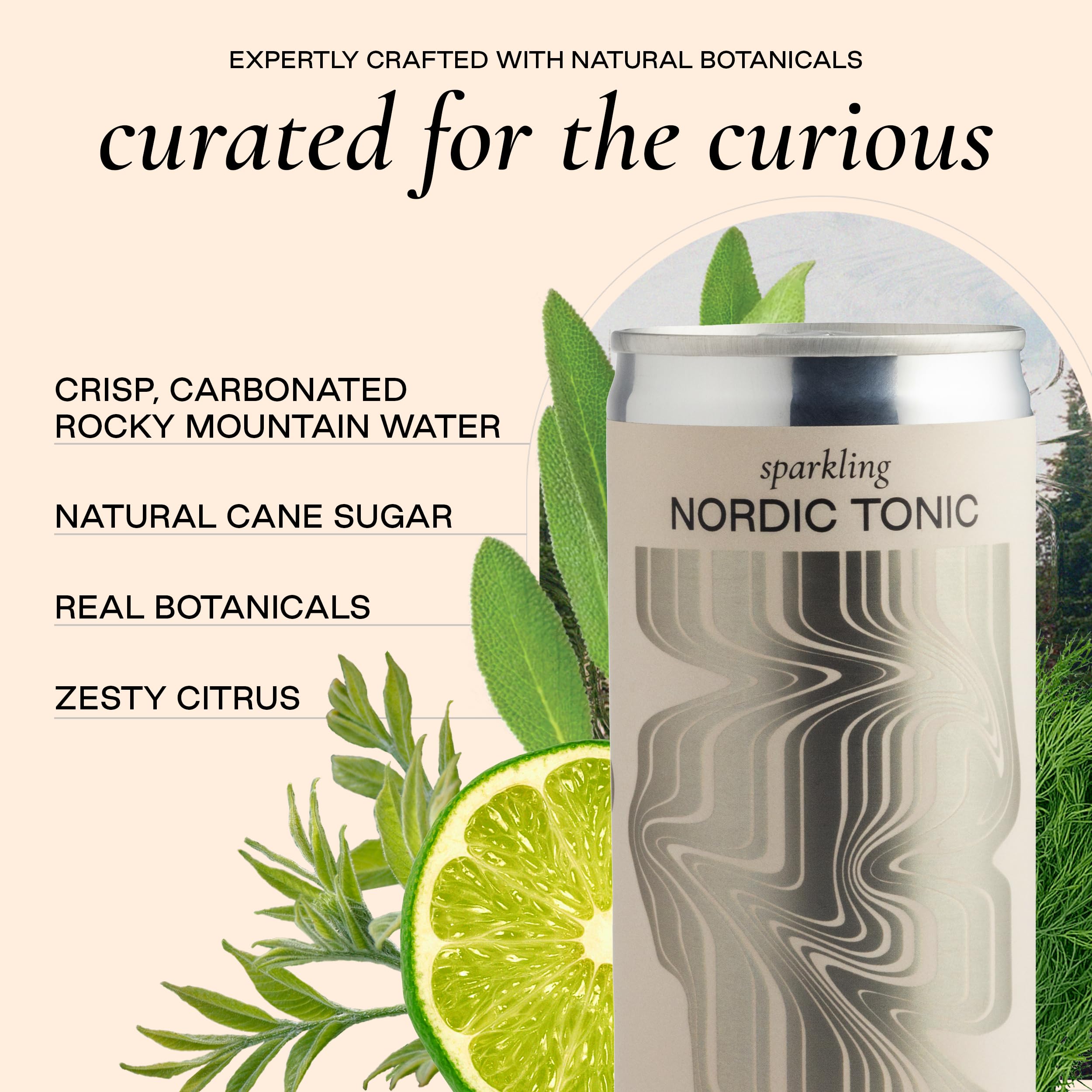 Strongwater can label close-up highlighting botanicals and ingredient transparency