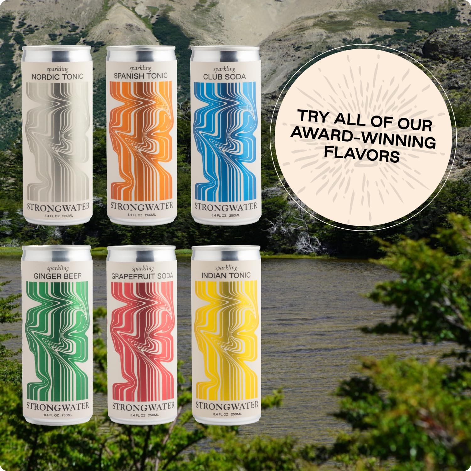 Strongwater tonic at outdoor picnic showing portability and cocktail-ready appeal