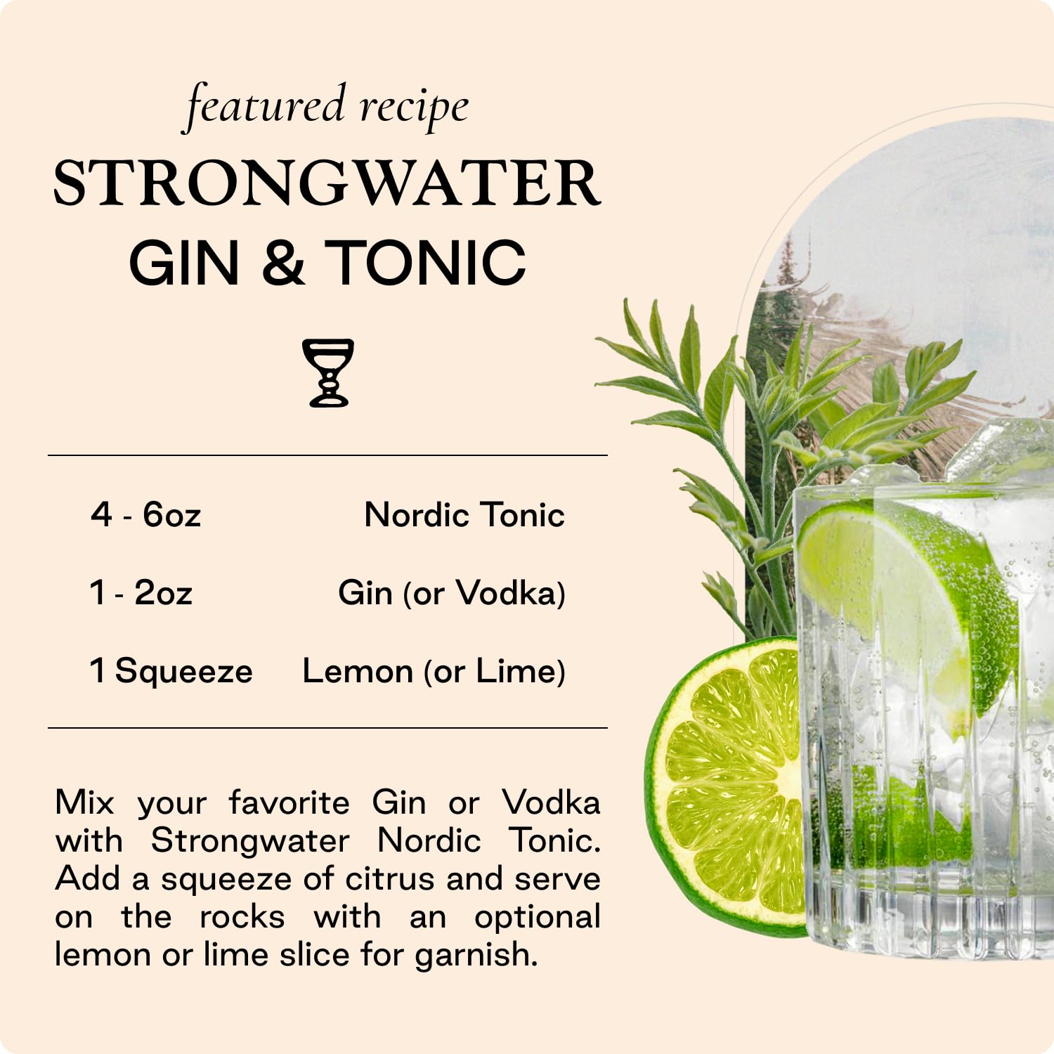 Strongwater can held in hand illustrating 8.4 fl oz single-serve convenience