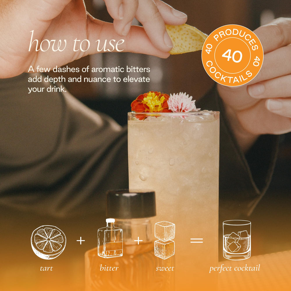 Cocktail finished with orange bitters, Strongwater enhances aroma and complexity