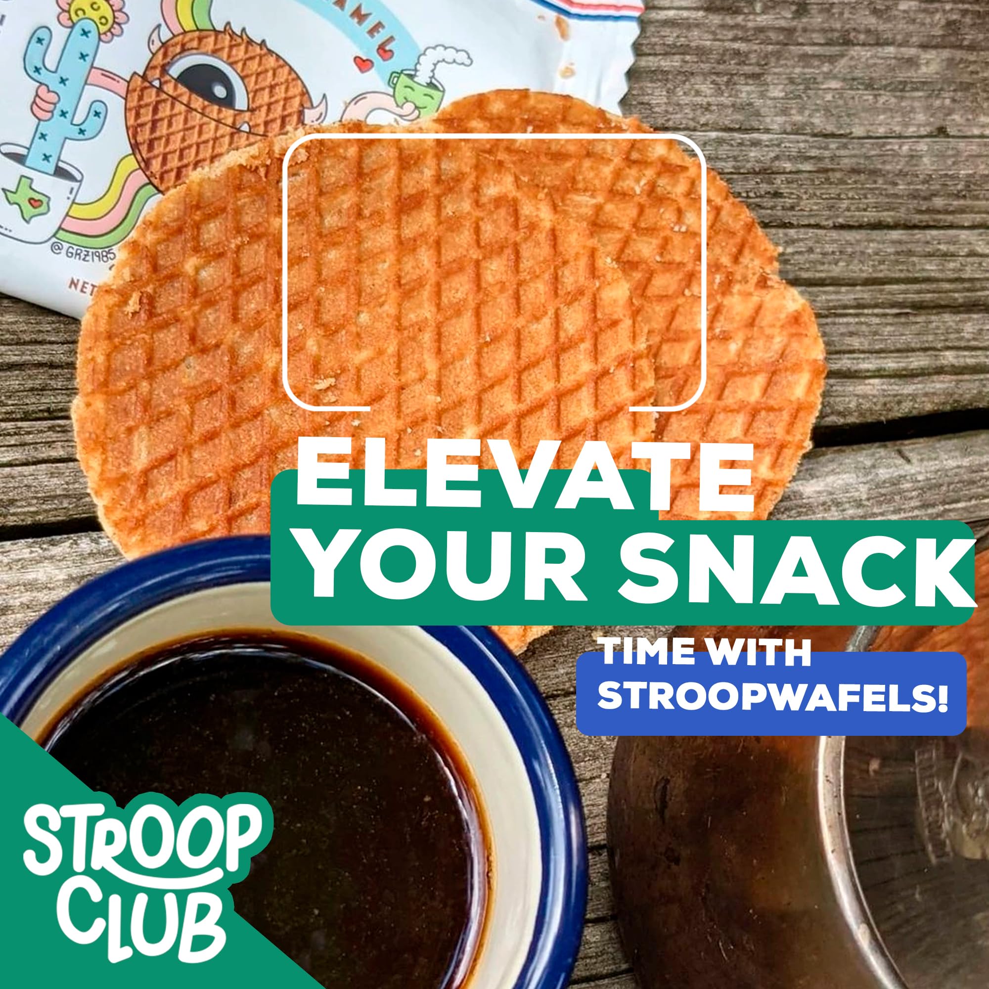 Stroop Club warm on coffee cup softening caramel for pleasant melt
