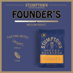 Close-up of Stumptown whole beans showing texture and roast clarity for freshness
