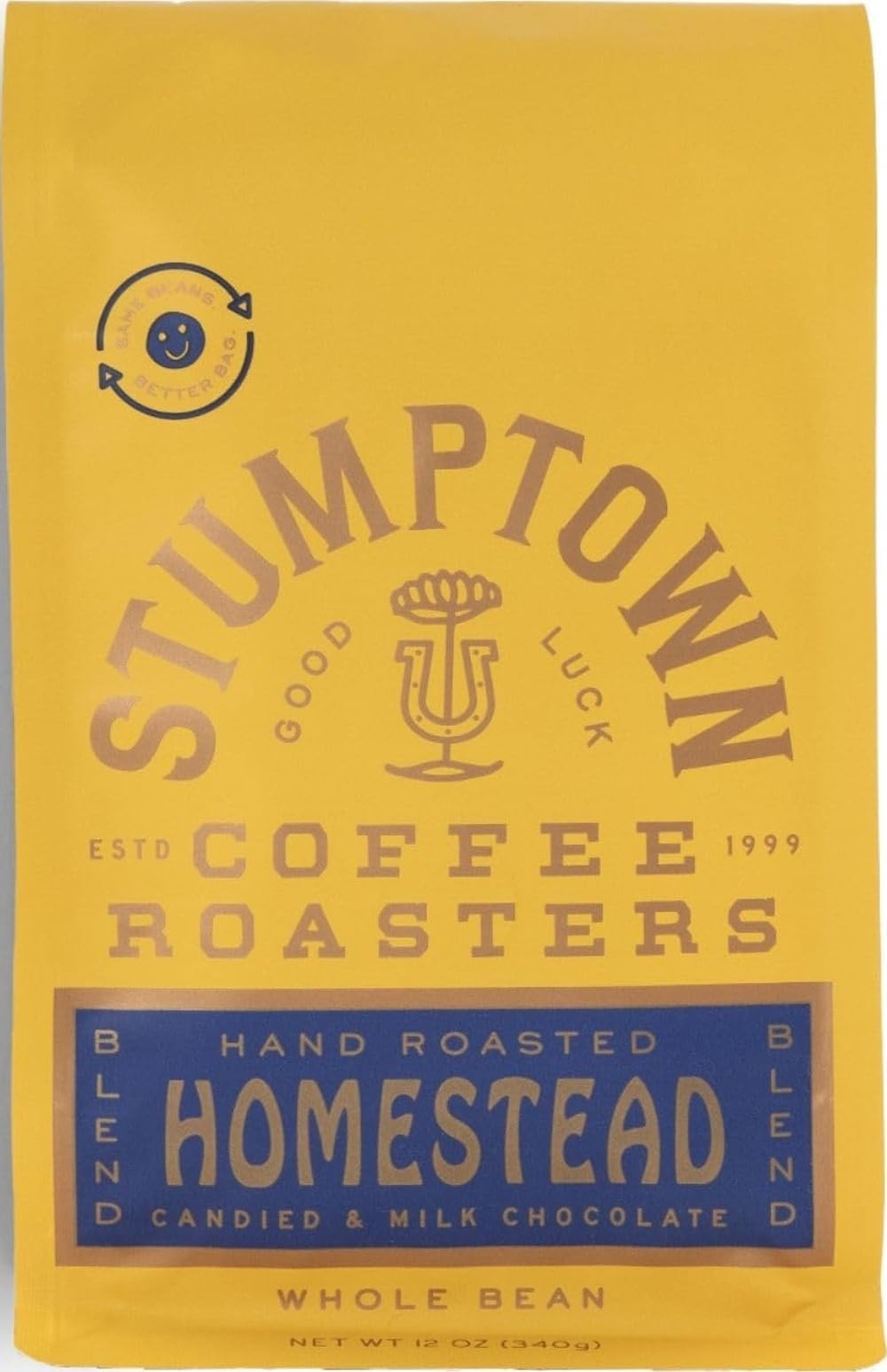 Stumptown Homestead front packaging showing bag and branding, promising freshness