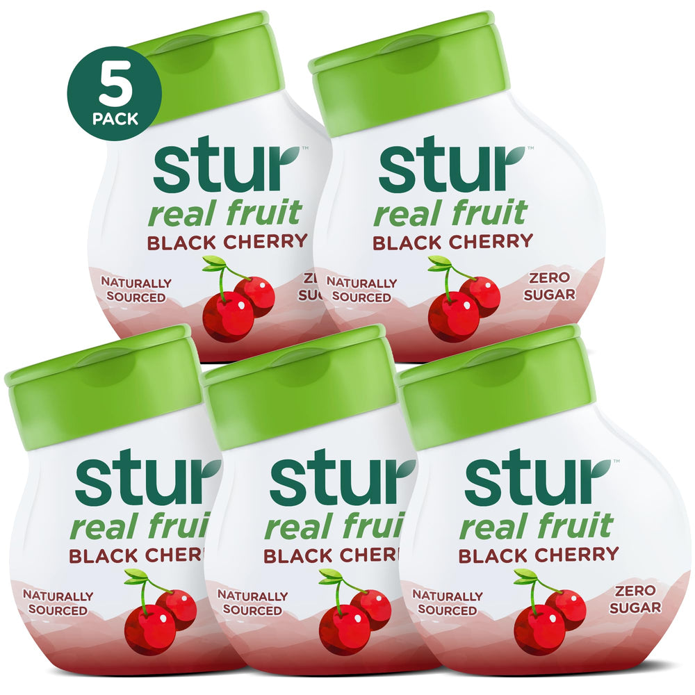 Stur front packaging showing black cherry flavor and benefits