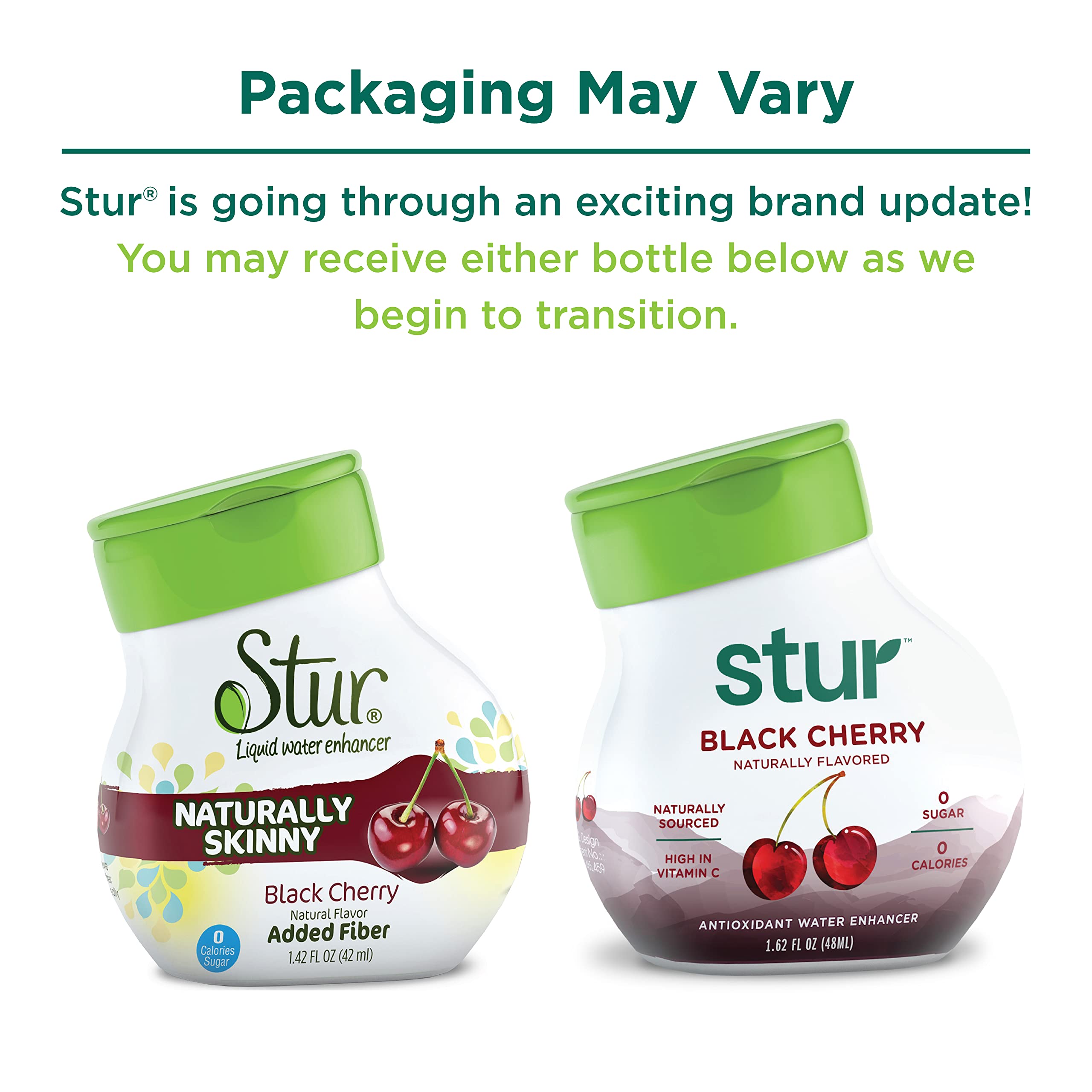 Stur black cherry side bottle highlighting size and portability benefit