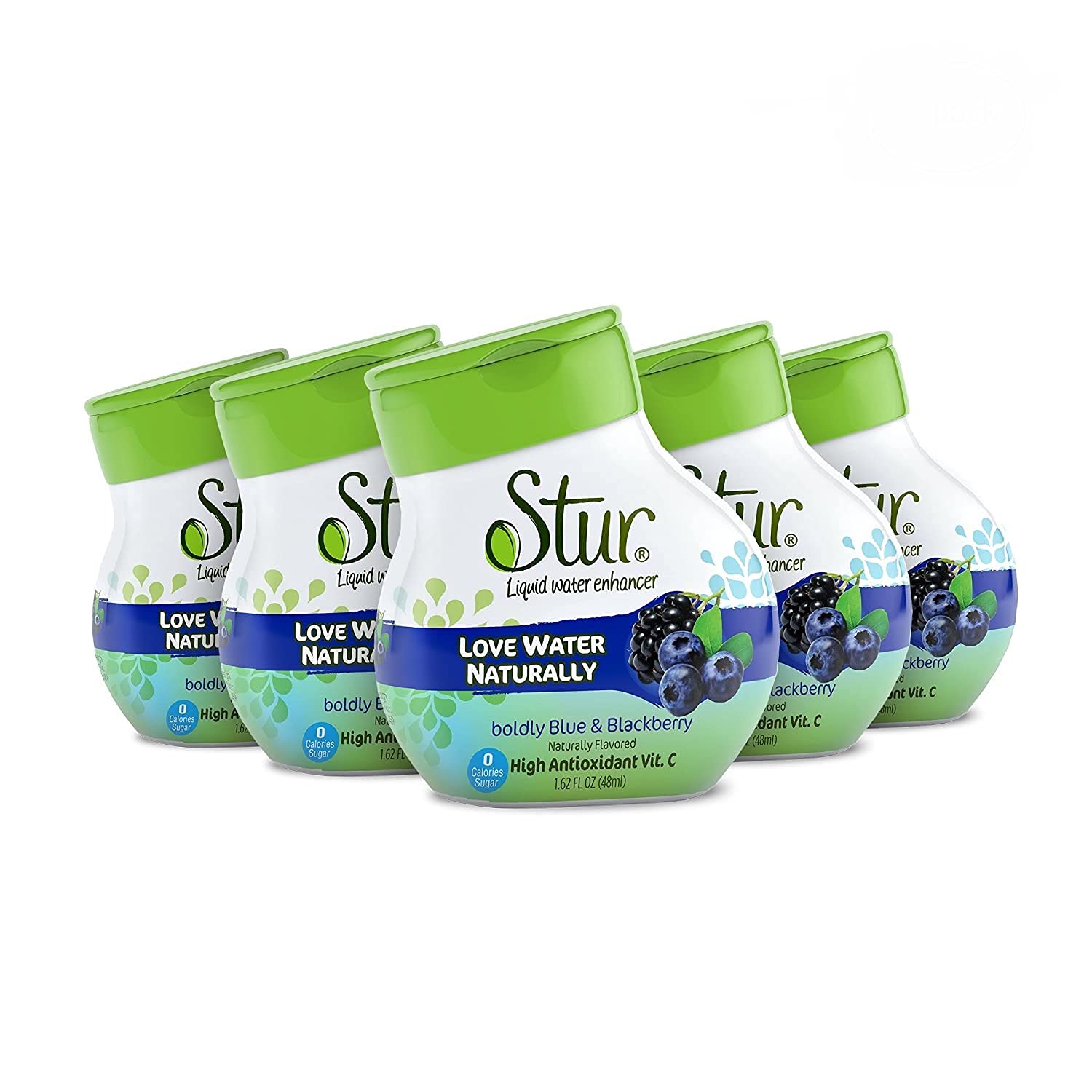 Stur Blue & Blackberry front packaging showing label and serving yield benefits