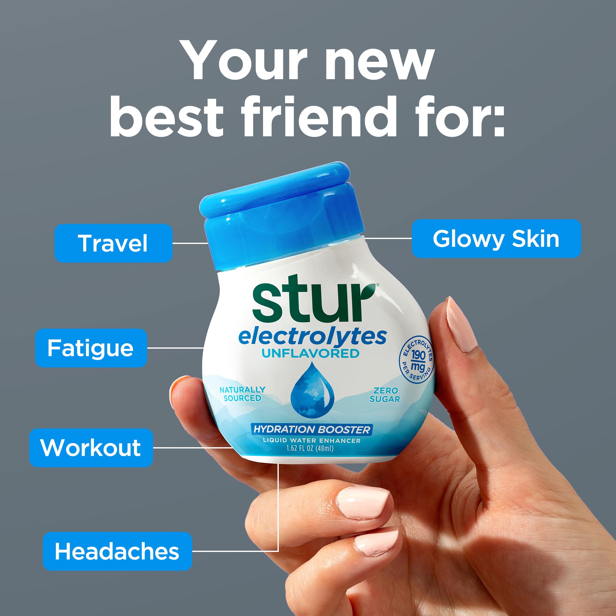 Stur drops in glass with ice demonstrating quick dissolution
