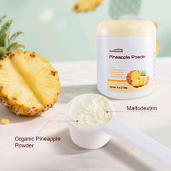 Sturelehub pineapple powder close-up texture showing natural freeze-dried color