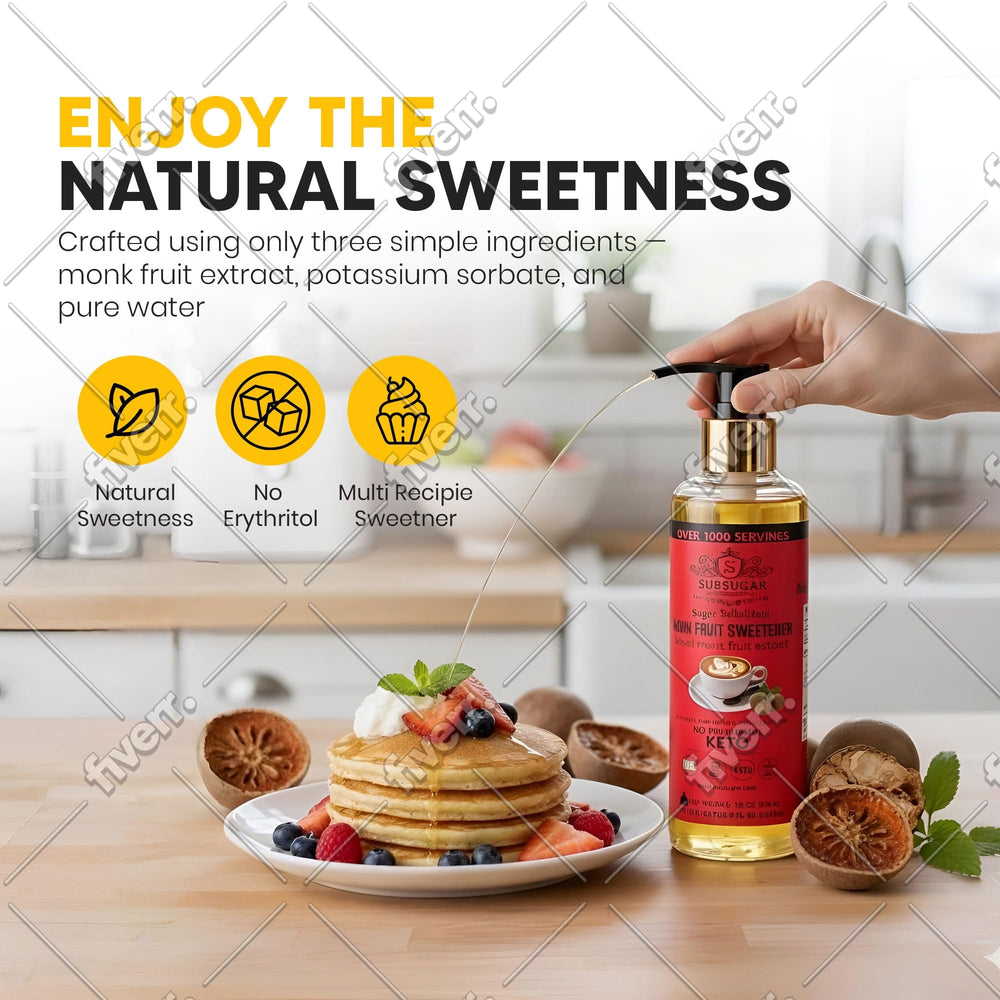 SUBSUGAR ingredient label displaying mogroside blend and clean formula benefits